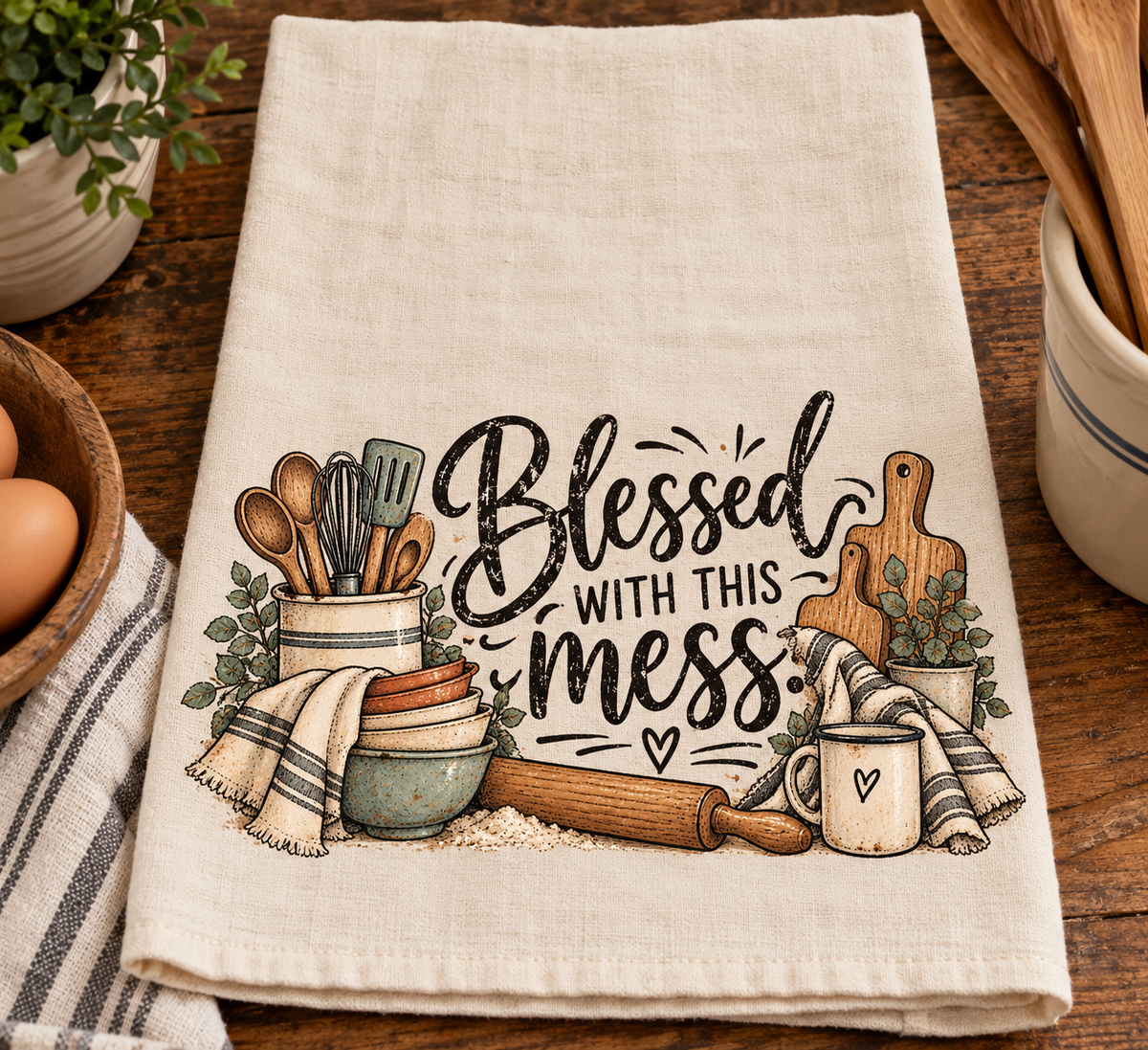 Blessed Mess Tea Towel