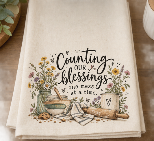 Counting Blessings Tea Towel
